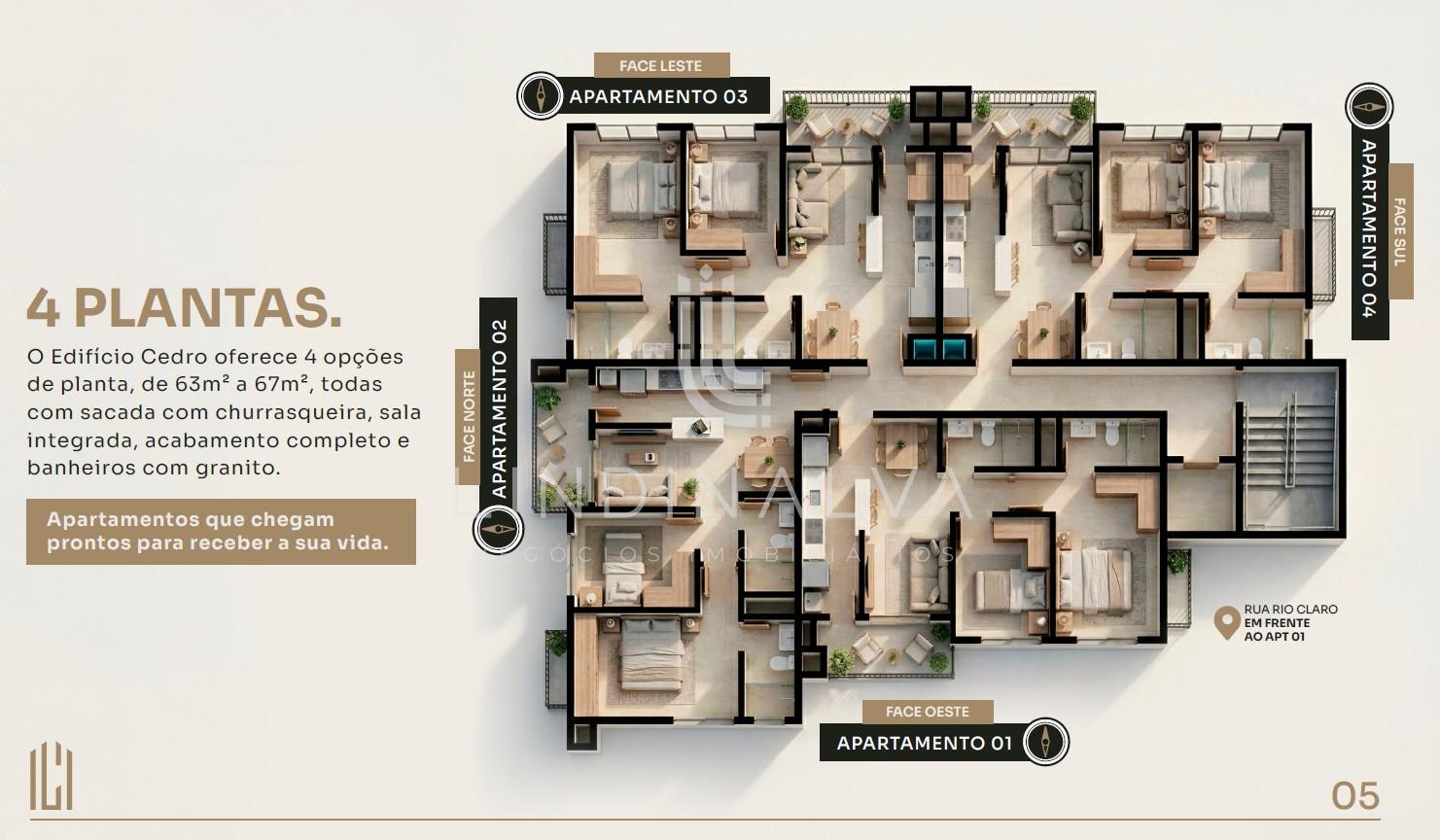 Cedro Residence I Apartamentos com suíte e quarto I na região da Vila A