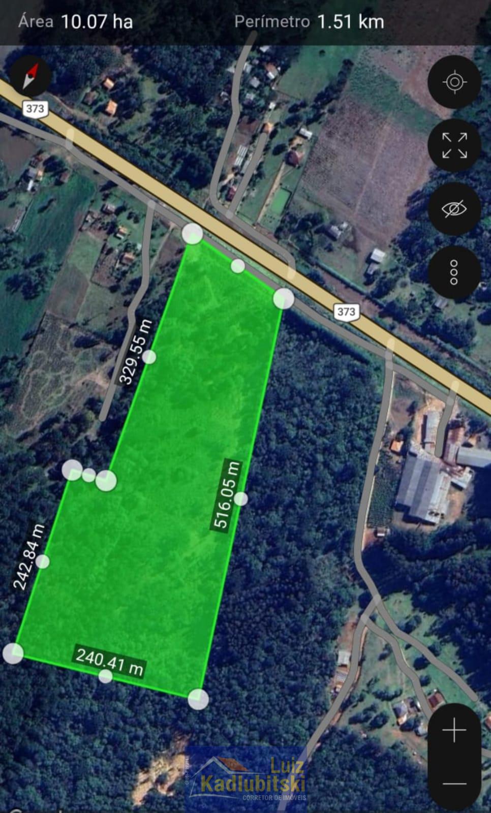 Terreno rural localizado na Linha Manduri, em frente a br 373