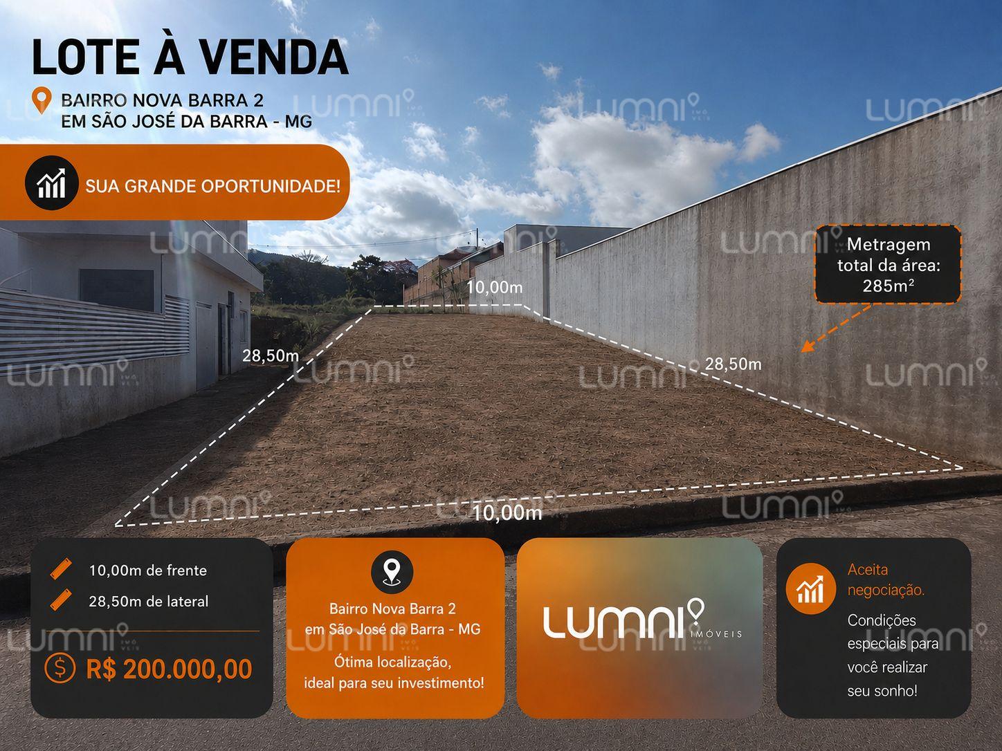 Lote à venda Bairro Nova Barra 2 | São José da Barra/MG