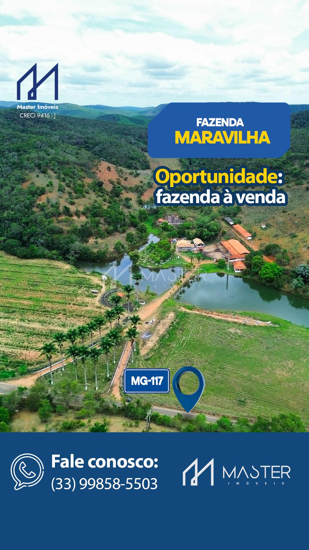 FAZENDA COMPLETA À VENDA PRÓXIMO  A SÃO JOÃO EVANGELISTA -MG