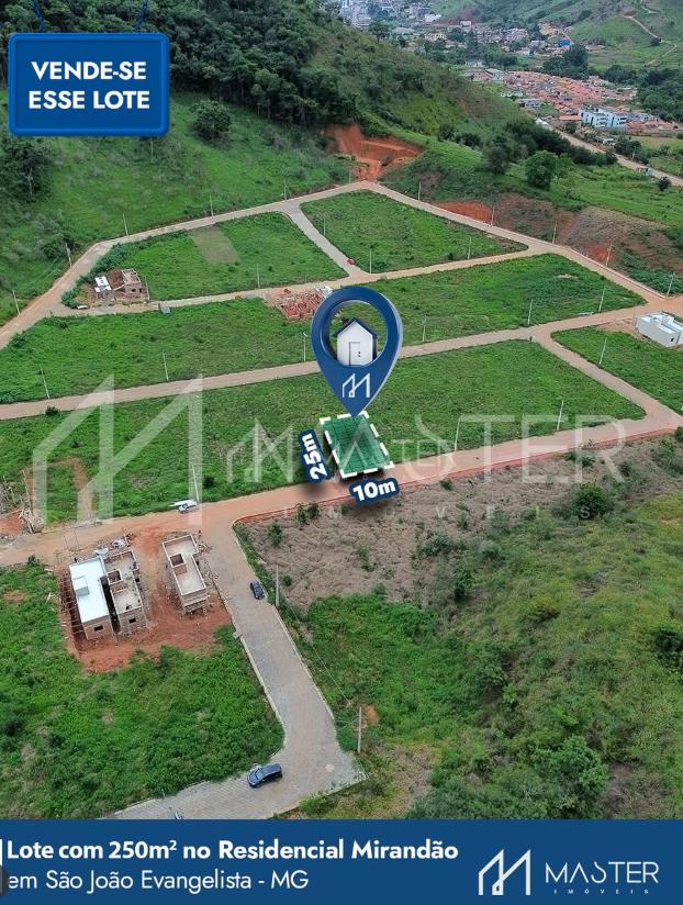 LOTE ? VENDA NO RESIDENCIAL MIRAND?O EM S?O JO?O EVANGELISTA-MG
