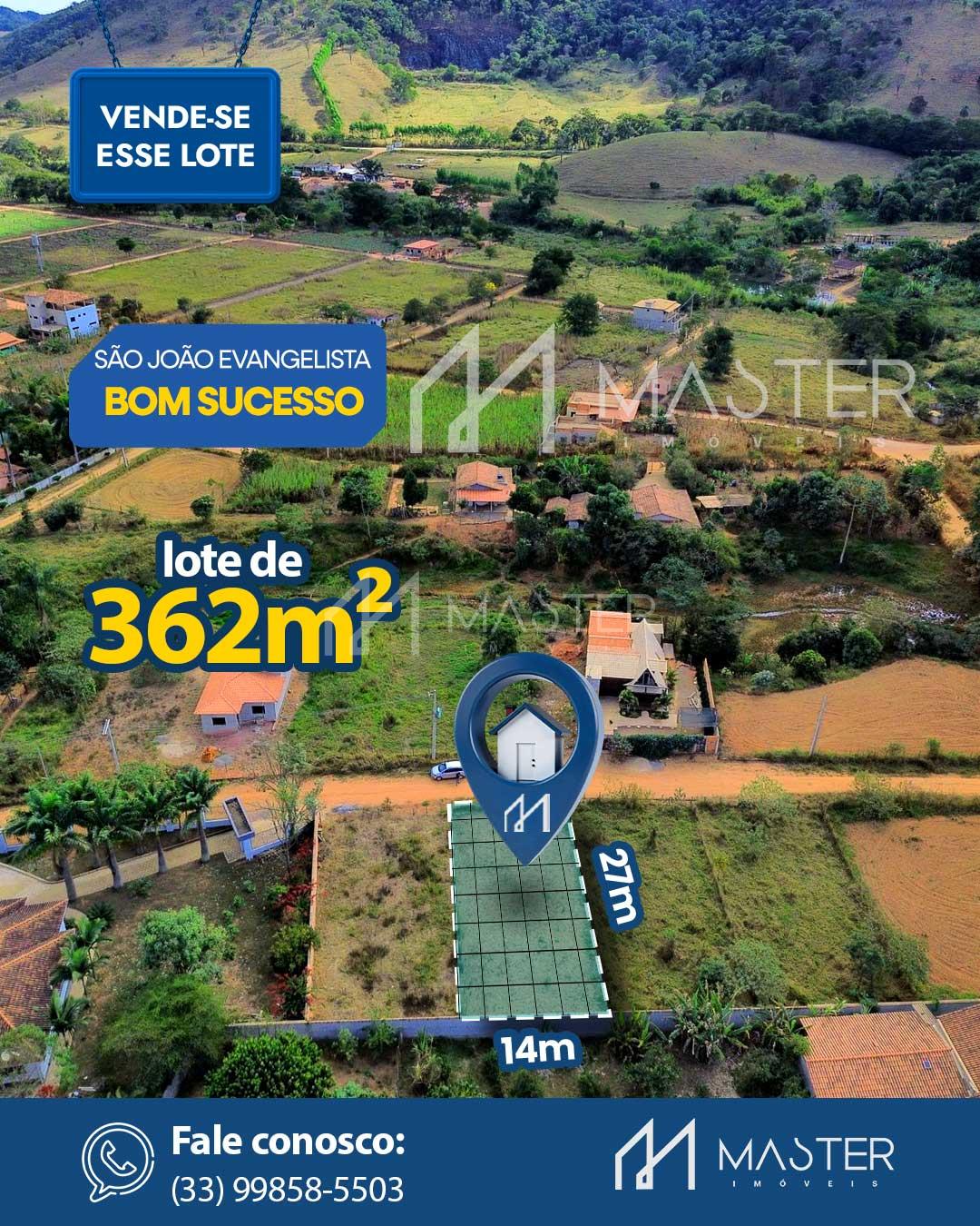 LOTE À VENDA NO BAIRRO BOM SUCESSO NA CIDADE DE SÃO JOÃO EVANG...