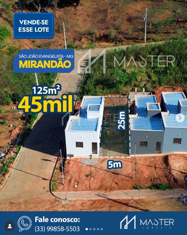 LOTE À VENDA NO BAIRRO MIRANDÃO NA CIDADE DE SÃO JOÃO EVANGELI...