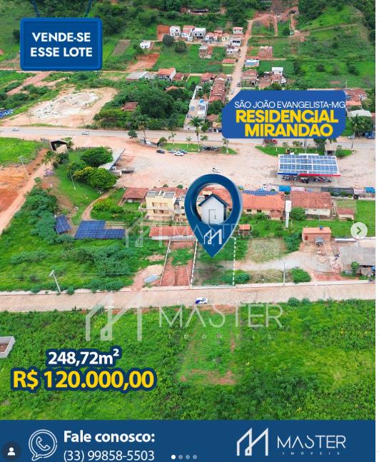 LOTE À VENDA  NO RESIDENCIAL MIRANDÃO EM SÃO JOÃO EVANGELISTA ...