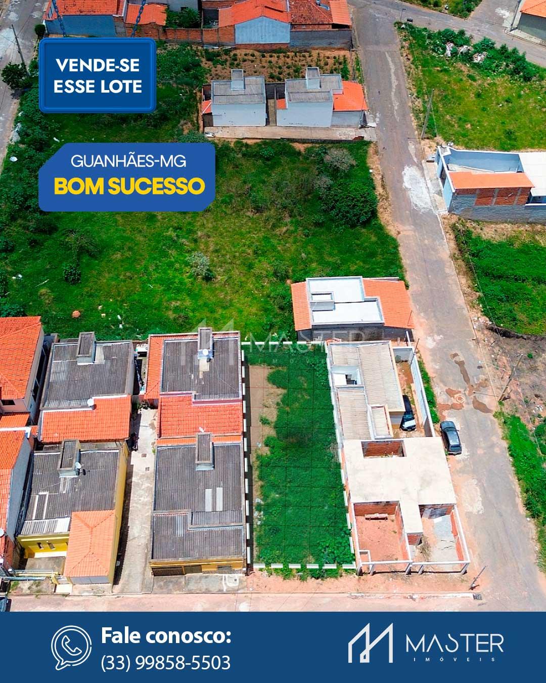 LOTE À VENDA NO BAIRRO BOM SUCESSO 1 EM GUANHÃES MINA GERAIS