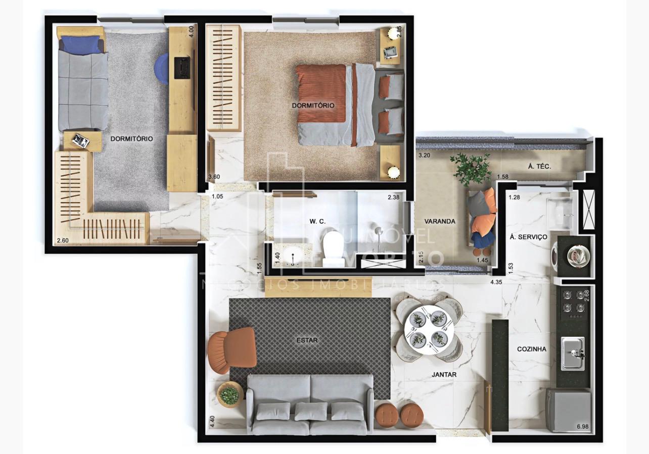 Apartamento à venda 2 dormitórios 58m  Altos da Avenida, Jundi...