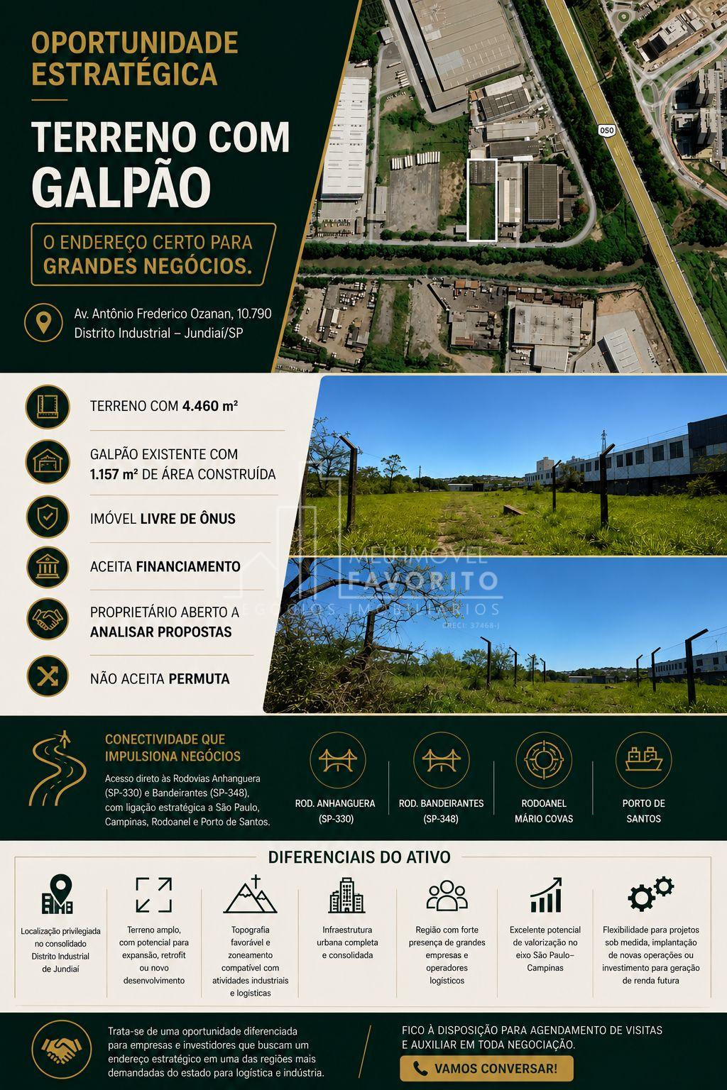 Oportunidade no Distrito Industrial de Jundiaí: Galpão + Amplo...