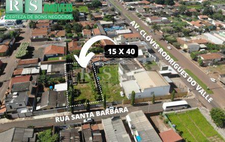 VENDO LOTE - SETOR OESTE - 15X40 - ÁREA 600 M- ESTRUTURA PARA AREA DE LAZER,