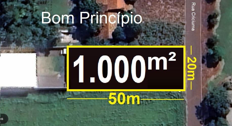 Terreno de 1.000m   20m x 50m Murado em Bom Princípio - Distri...