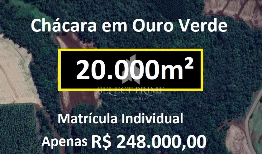 Chácara 20.000m  entre Ouro Verde e Concórdia do Oeste Matrícu...