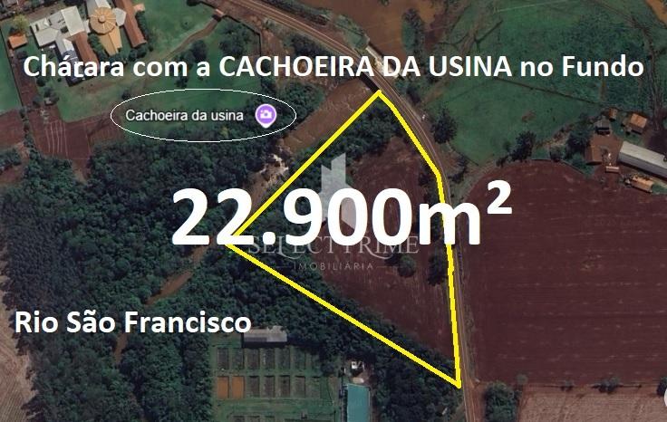 Chácara de 22.900m  com a Cachoeira da Usina de Toledo no Fund...
