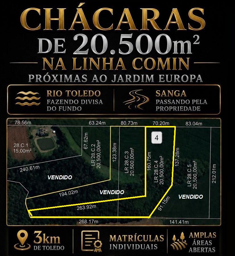 Chácara de 20.500m² na Linha Comin a 3km de Toledo