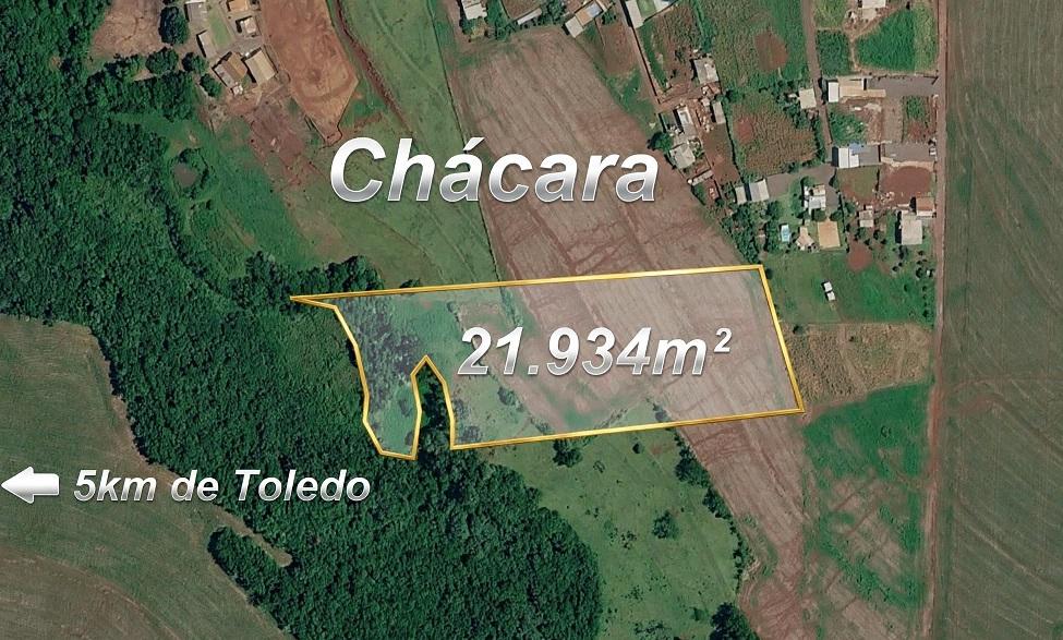 Chácara com 21.934m² na linha São Valentin Rio Toledo no fundo