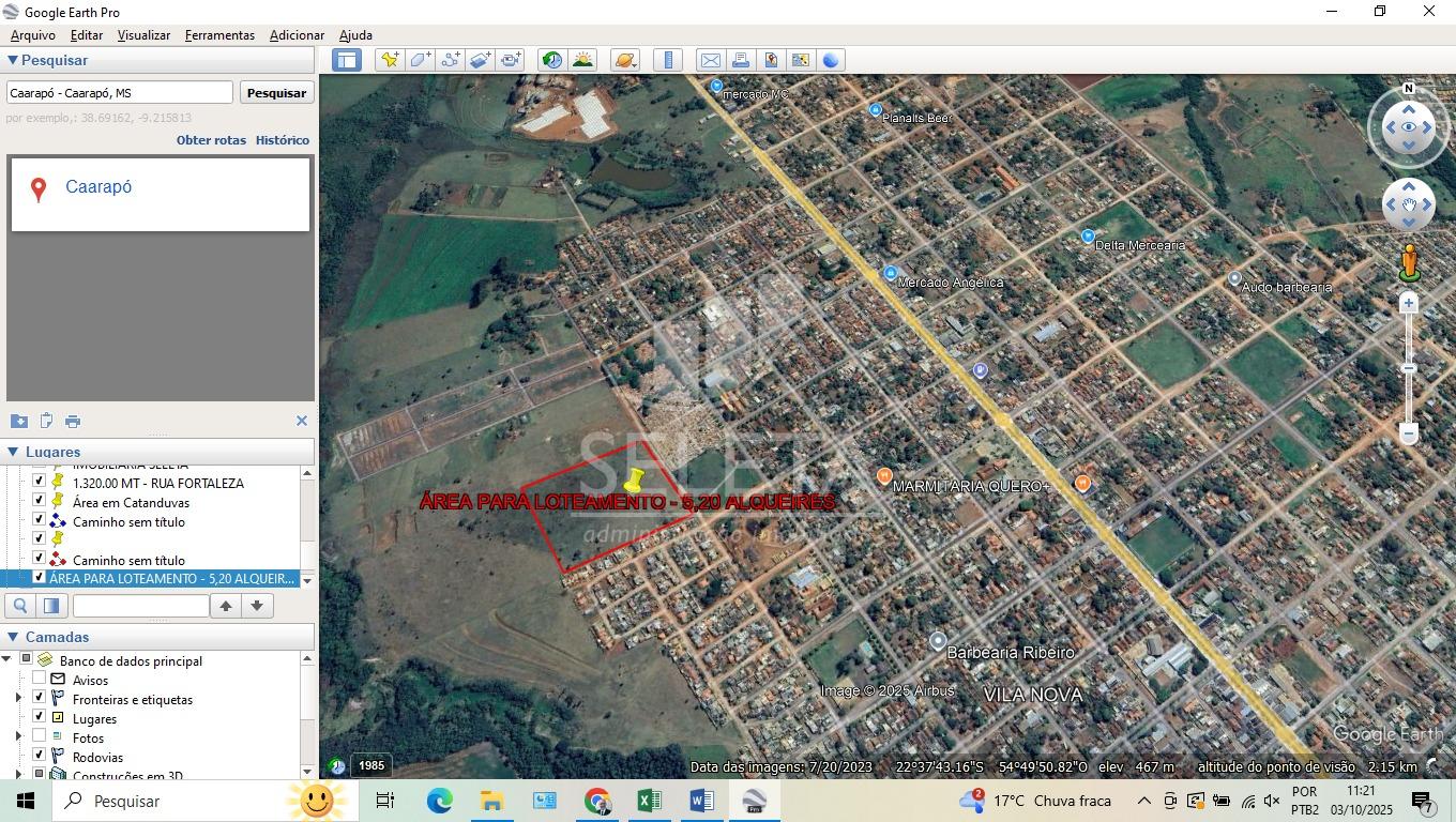 ÁREA PARA LOTEAMENTE POSSIBILIDADE DE 449 TERRENOS