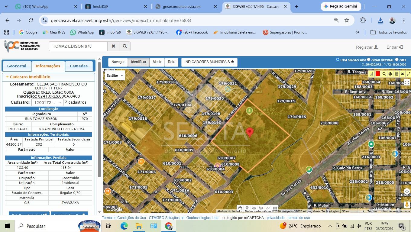 ÁREA NO BAIRRO  INTERLAGOS DE 11.000 M² - CASCAVEL - PR