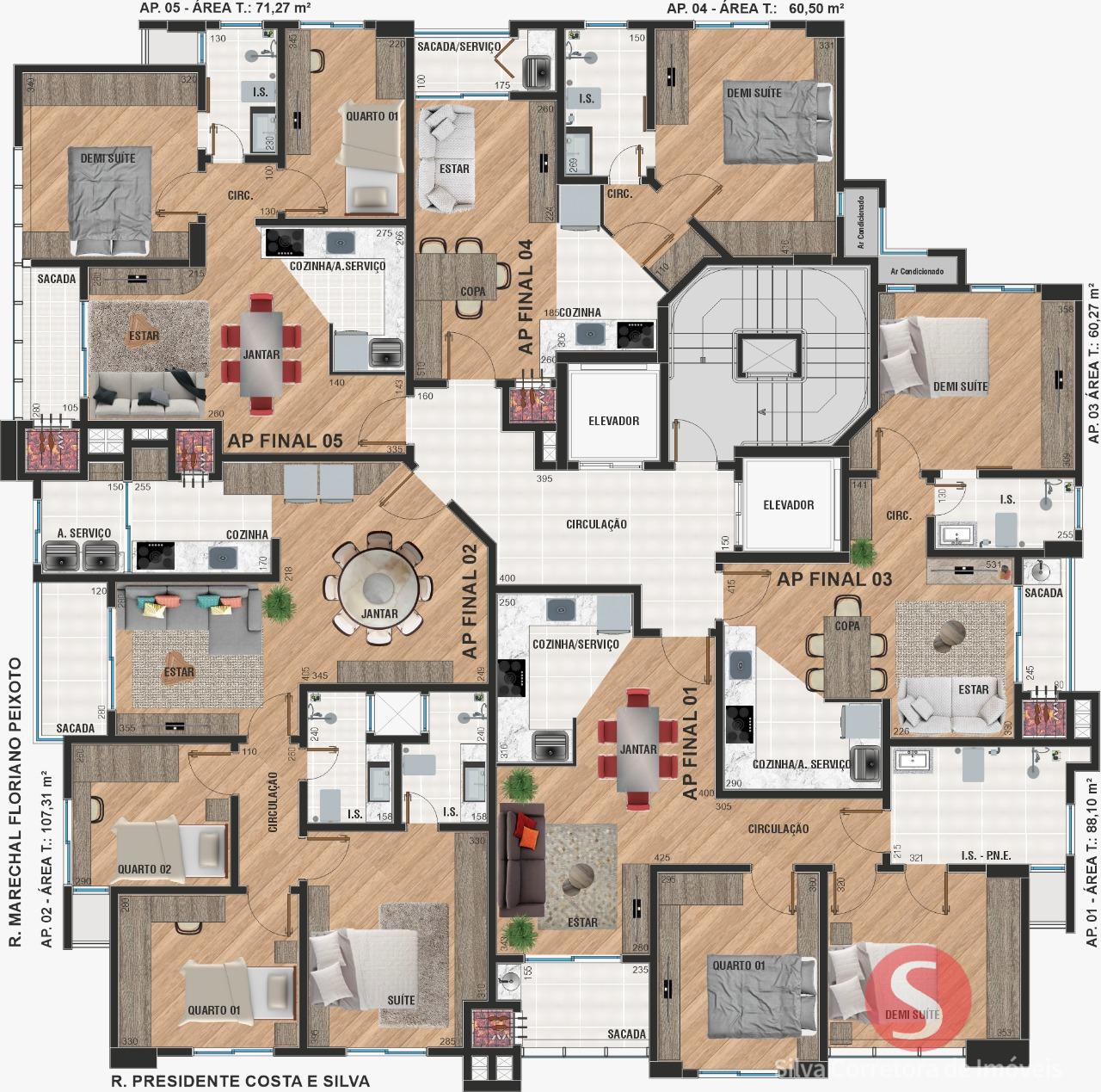 Apartamentos a venda, localizado no Bairro Alto da Colina C.N, Dois Vizinhos-PR.