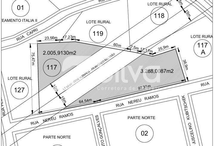 Chcara a venda, localizada no centro da cidade de Dois Vizinhos-PR.