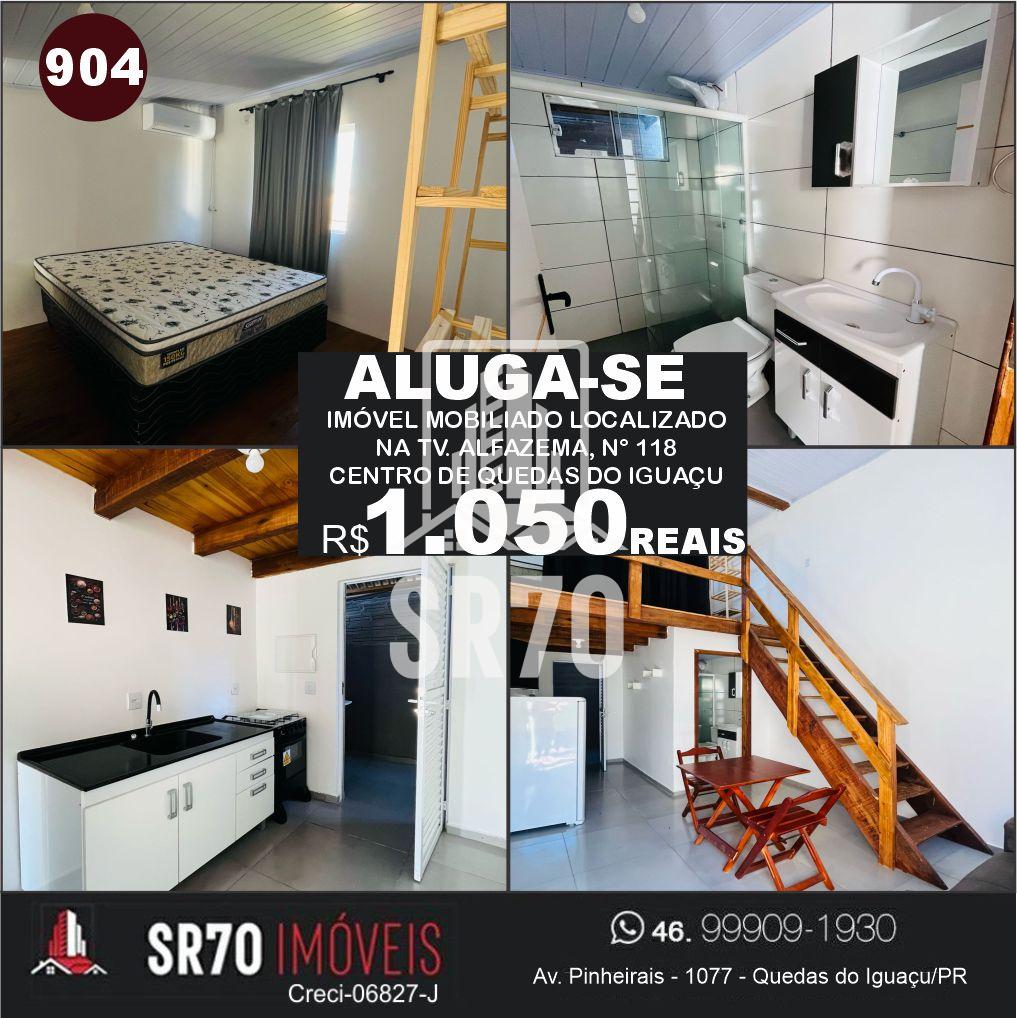 Kitnet mobiliada com m�veis semi novos, localizada na Tv. Alfazema, n� 118, Centro de Quedas do Igua