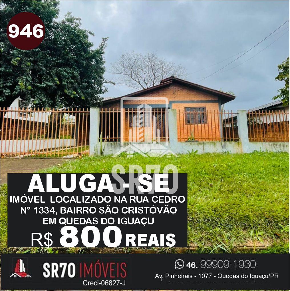 Casa com 2 dormitrios para locao, SO CRISTOVO, QUEDAS DO IGUACU - PR
