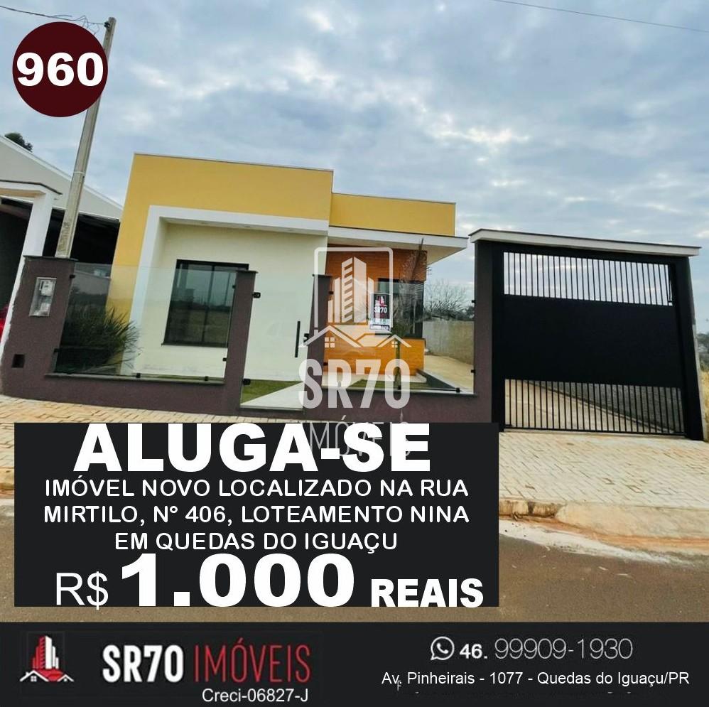 Casa com 2 dormitrios para locao, NINA, QUEDAS DO IGUACU - PR