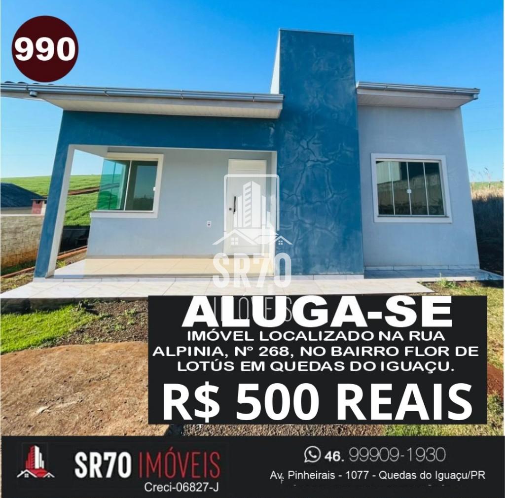 Imvel novo de alvenaria, contendo um quarto, uma sute, banheiro, sala e cozinha conjulgada. Locali