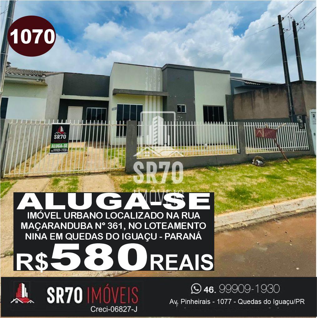 Casa com 2 dormitrios para locao, NINA, QUEDAS DO IGUACU - PR