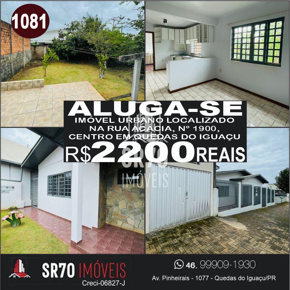 Aluga-se casa com quatro quartos no Centro de Quedas do Igua�u.