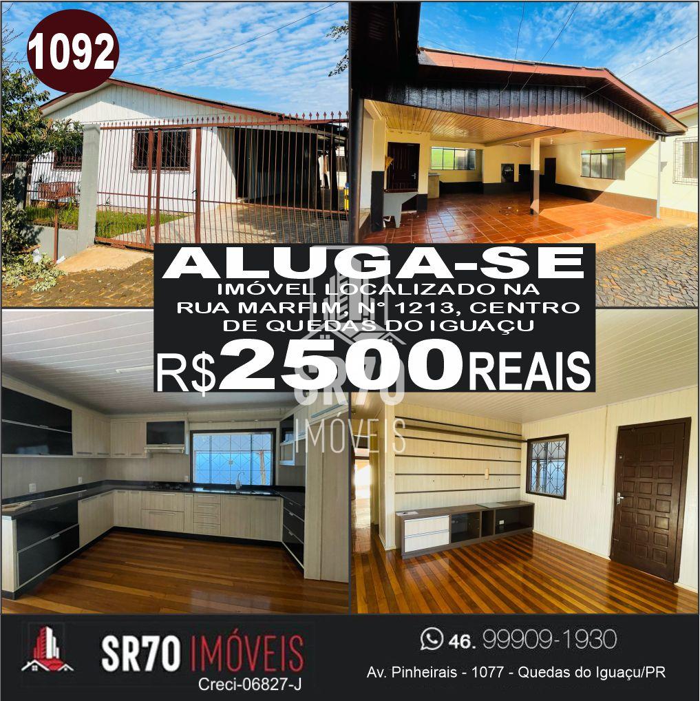 Aluga-se im�vel com duas casas no Centro de Quedas do Igua�u 