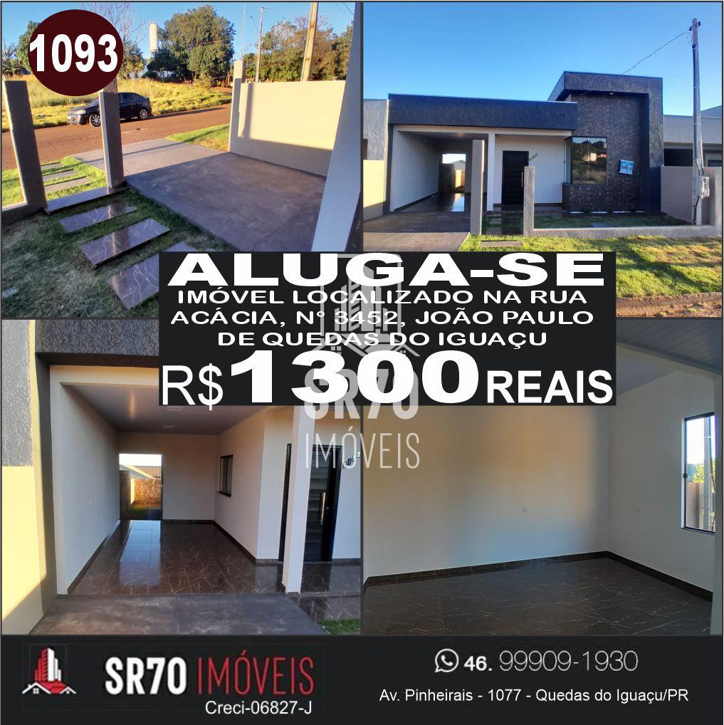 Aluga-se im�vel novo de alvenaria no bairro Jo�o Paulo em Quedas do Igua�u.