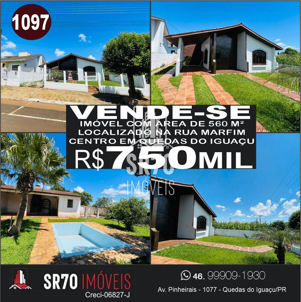 Vende-se im�vel com �rea de 560,00 M , localizado no Centro de Quedas do Igua�u
