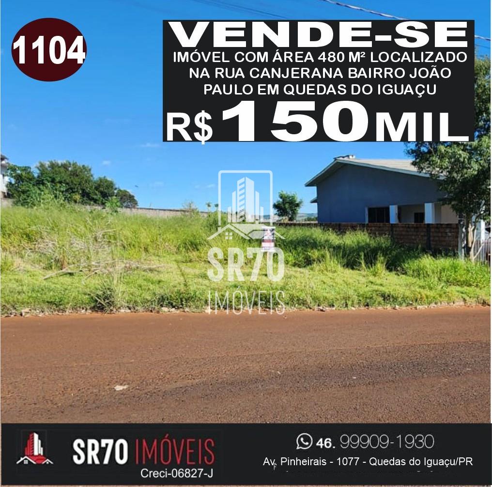Lote com �rea de 480 M  localizado no bairro Jo�o Paulo em Quedas do Igua�u.