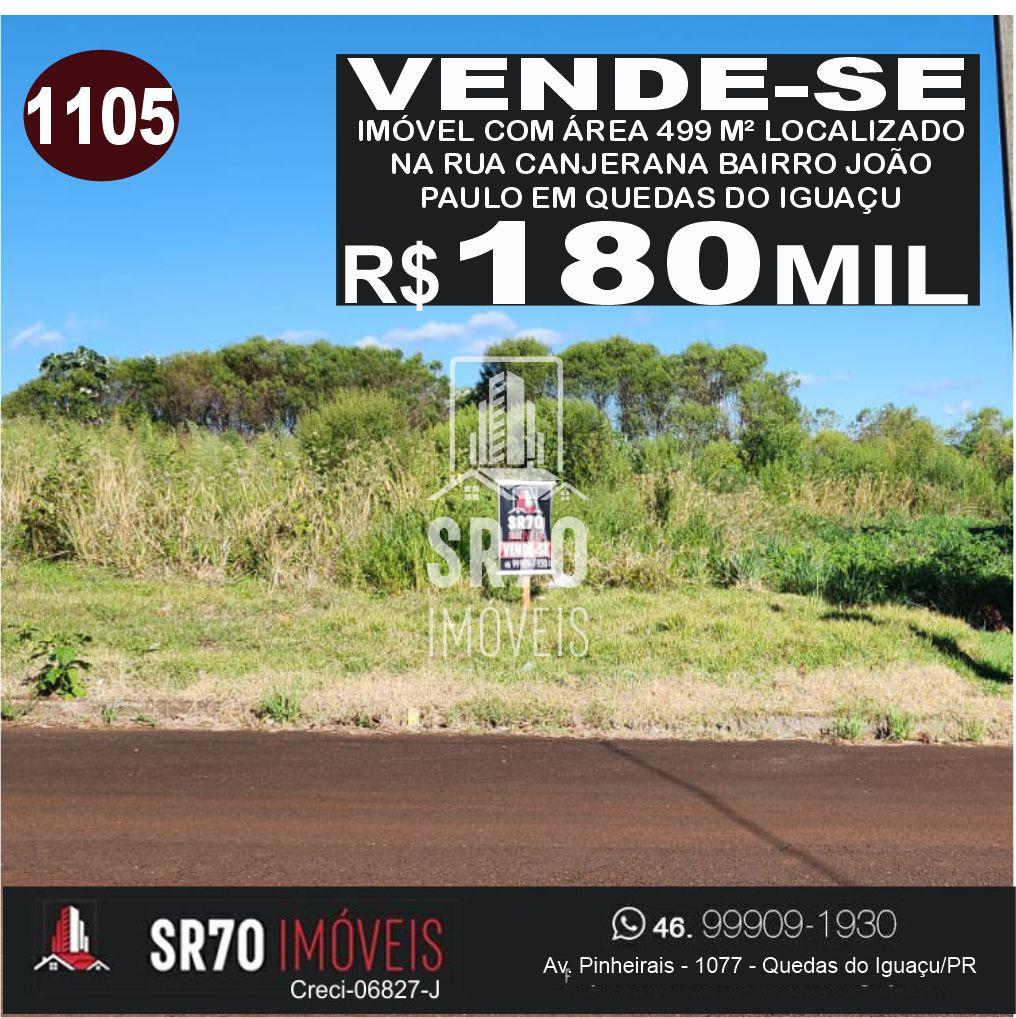 Im�vel com �rea de 499 M  localizado no bairro Jo�o Paulo em Quedas do Igua�u.