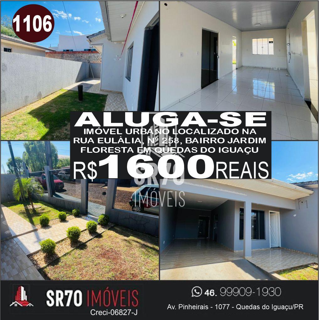 Aluga-se im�vel com tr�s quartos, localizado na rua Eul�lia em Quedas do Igua�u.