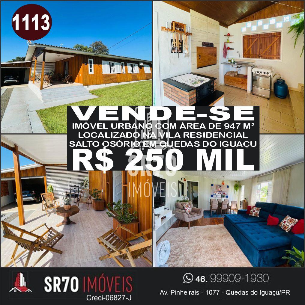 Casa com 3 dormit�rios � venda, SALTO OS�RIO, QUEDAS DO IGUACU - PR