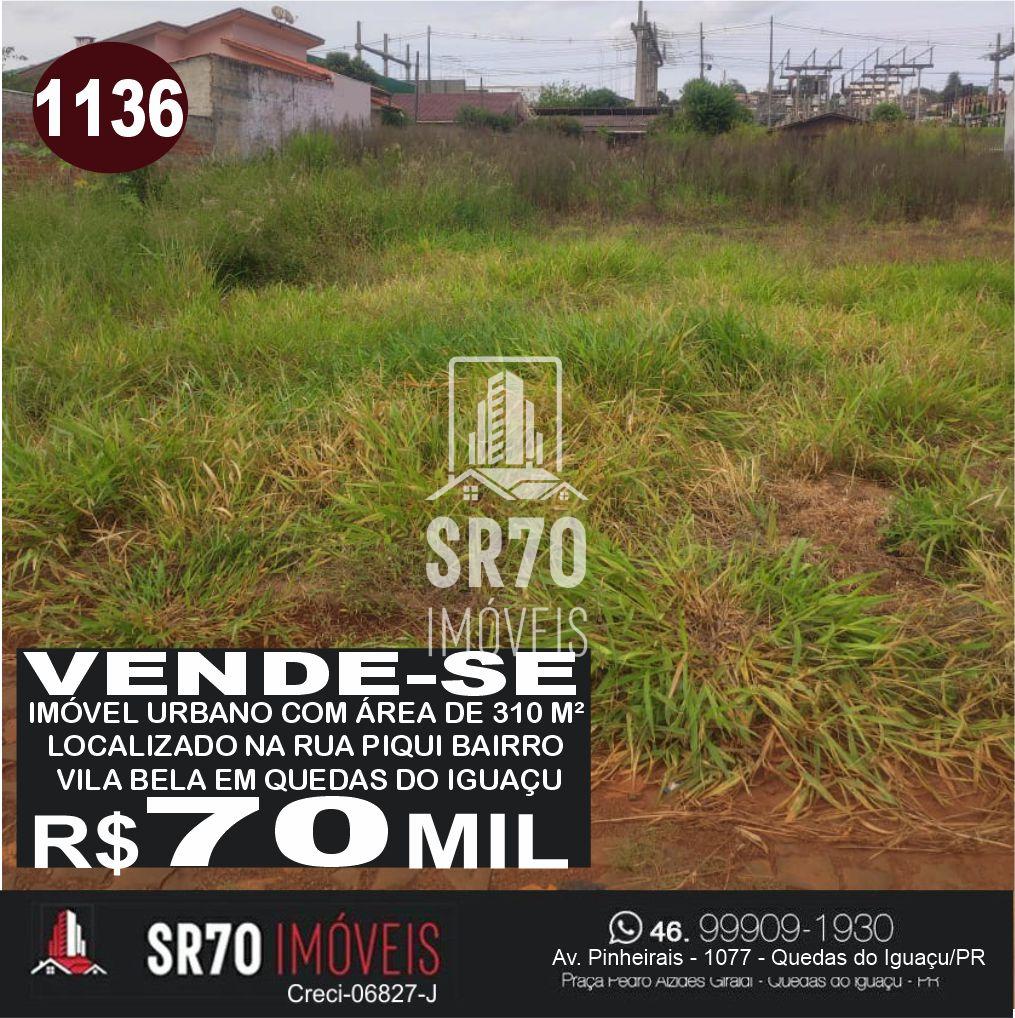 Terreno urbano com 310 m , localizado na Rua Piqui, bairro Vila Bela, em Quedas do Igua�u.