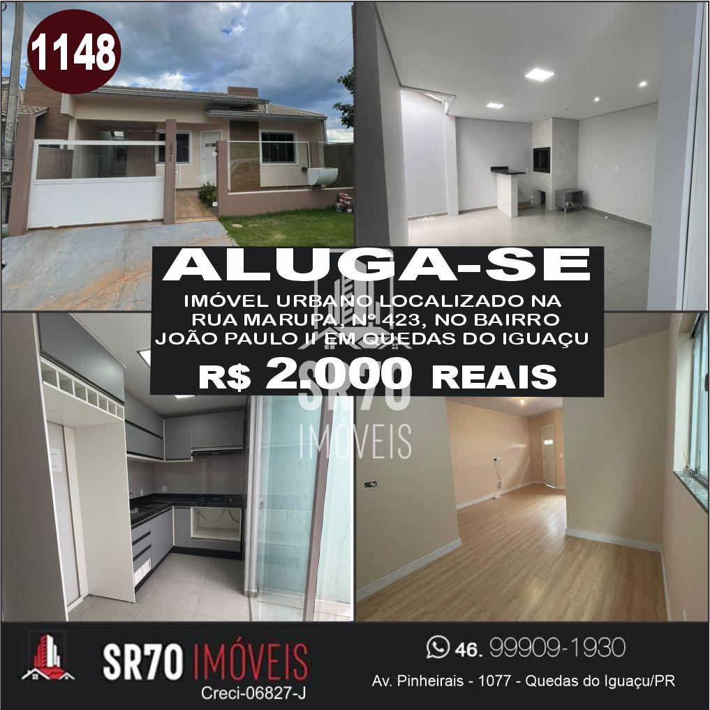 Casa com 2 dormit�rios para loca��o, JO�O PAULO, QUEDAS DO IGUACU - PR