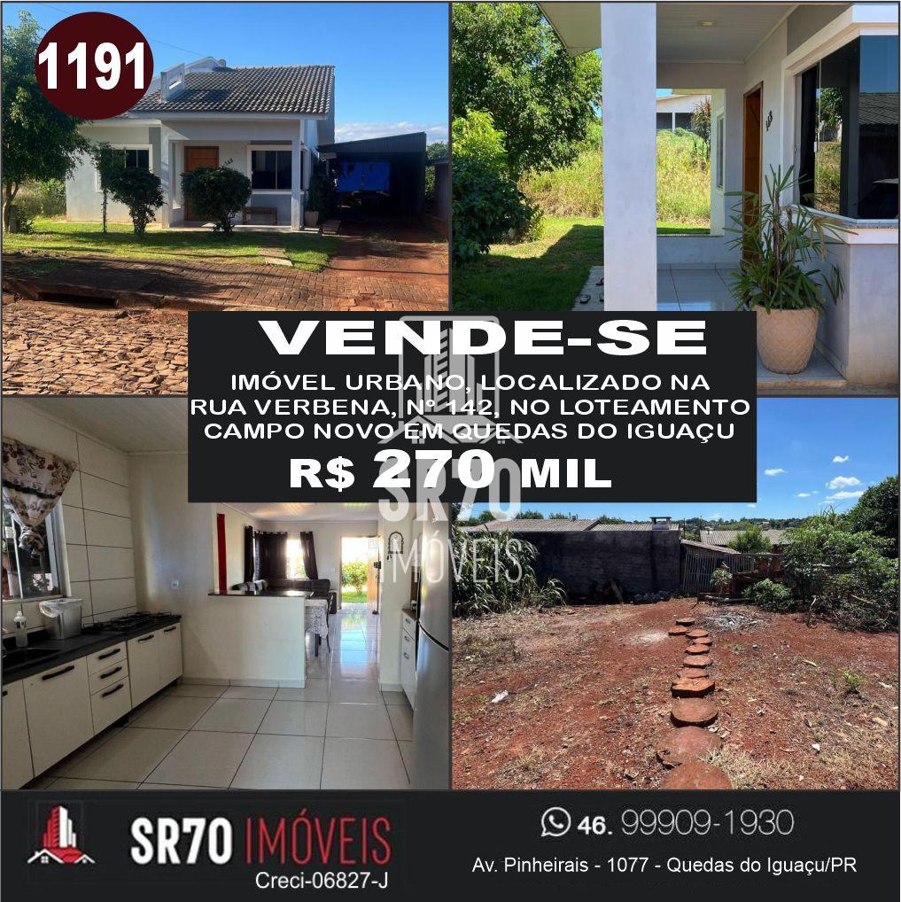 Casa com 2 dormit�rios � venda, CAMPO NOVO, QUEDAS DO IGUACU - PR