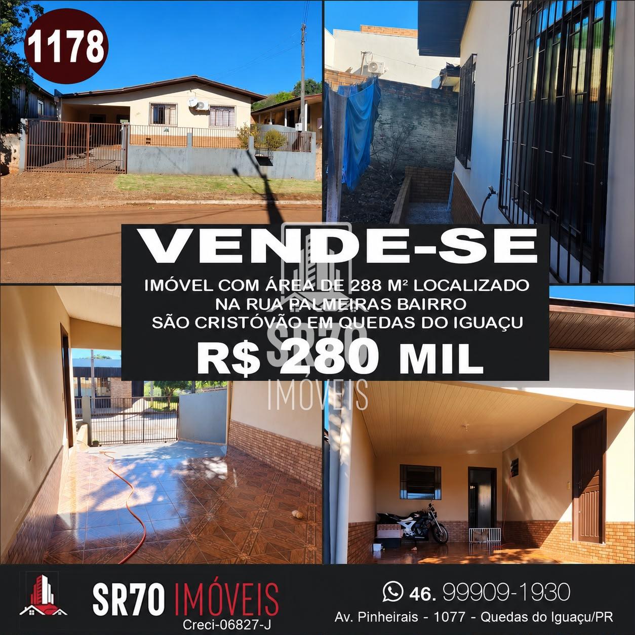 Casa com 3 dormit�rios � venda, S�O CRISTOV�O, QUEDAS DO IGUACU - PR