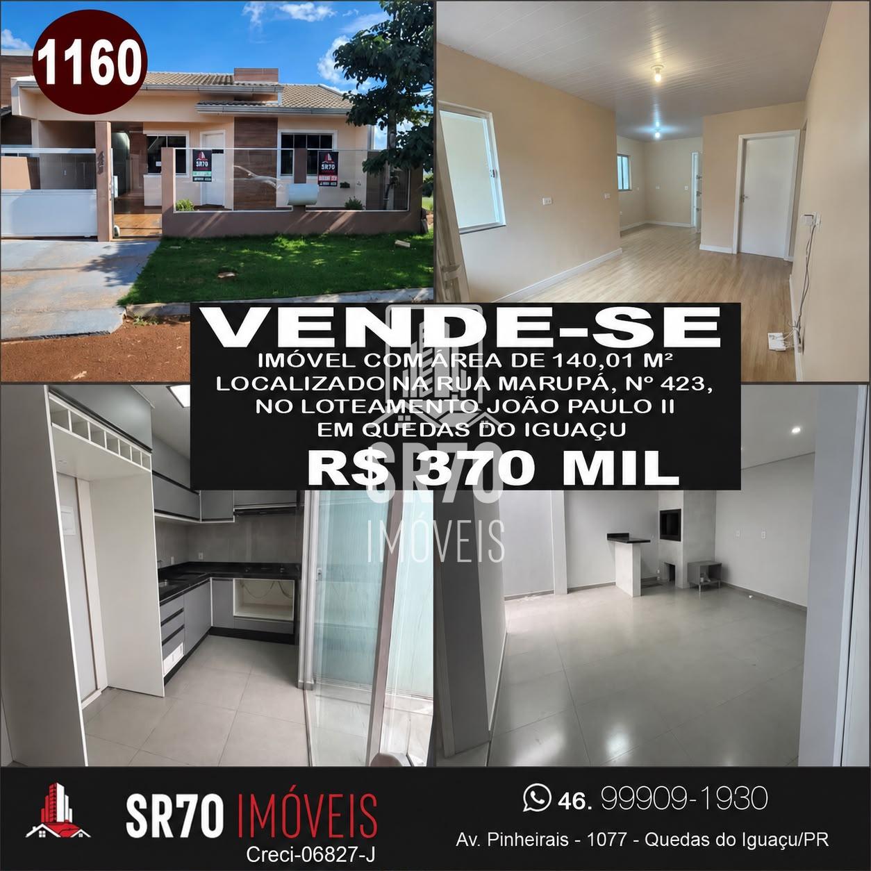 Casa com 2 dormit�rios � venda, JO�O PAULO, QUEDAS DO IGUACU - PR