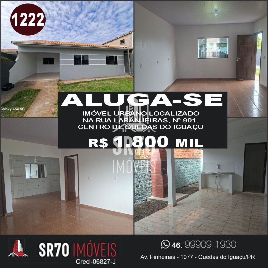 ALUGA-SE IM�VEL COM TR�S QUARTOS, NO CENTRO, QUEDAS DO IGUACU - PR.