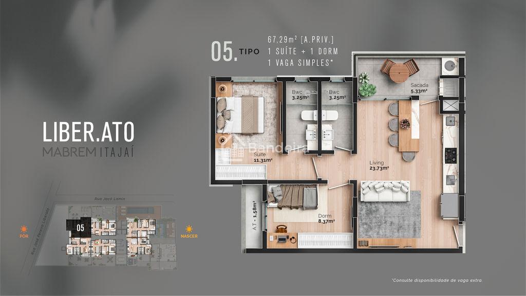 Apartamento de 2 dormitórios sendo 1 Suíte e 2 vagas coberta 6...