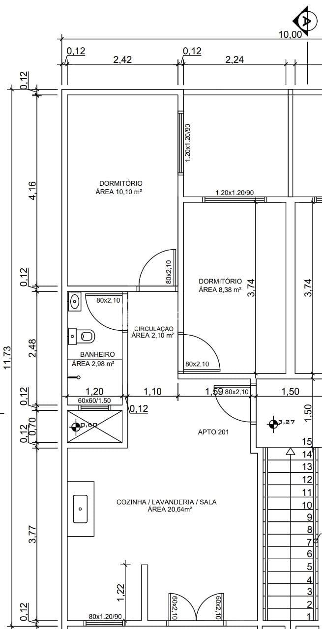 Apartamento no Porta 01 em Itajaí aproximadamente 57m a61m  se...