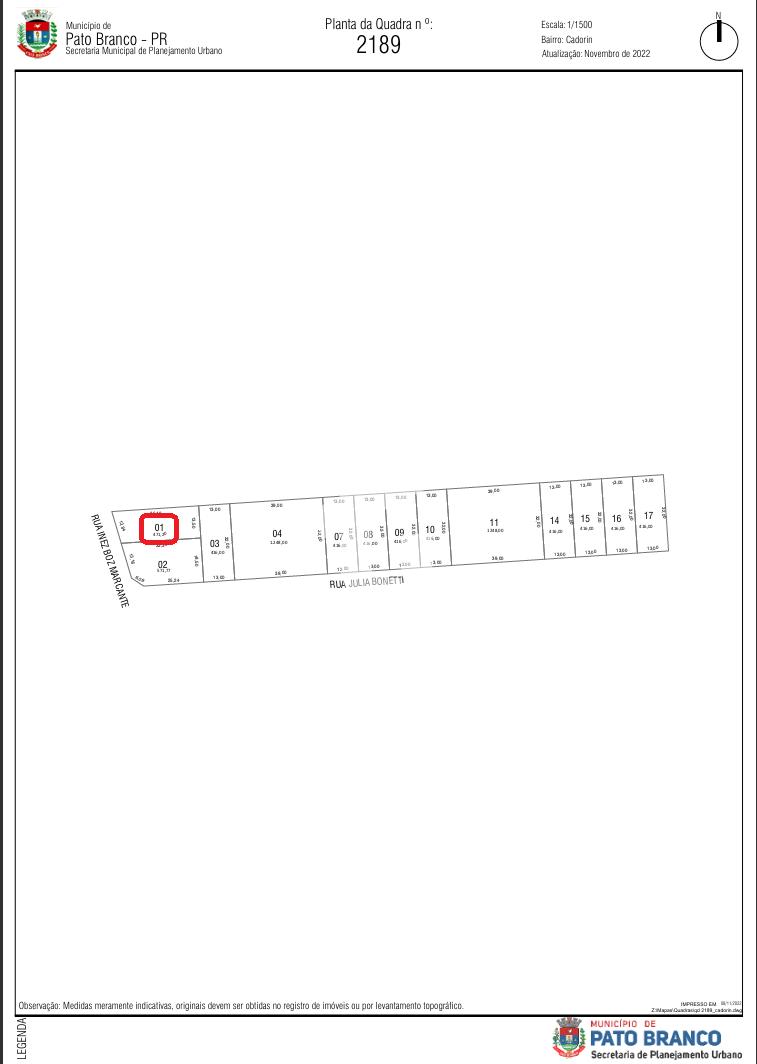 2 TERRENOS À VENDA LOTEAMENTO PÔR DO SOL - BAIRRO CADORIN