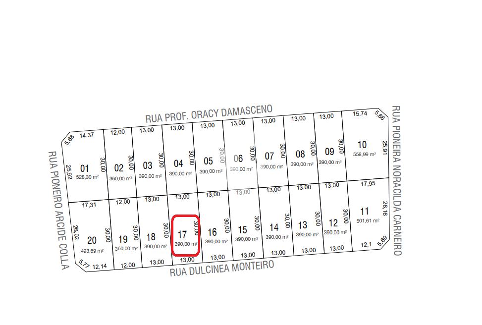 TERRENOS VENDA DE 390M LOTEAMENTO MONTE BELO I - BAIRRO INDUSTRIAL