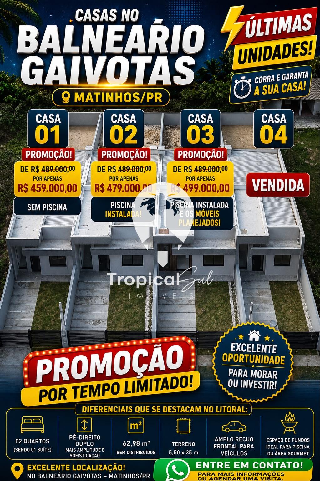 Casa com 2 dormit?rios (1suite) ? venda, Gaivotas, MATINHOS - PR