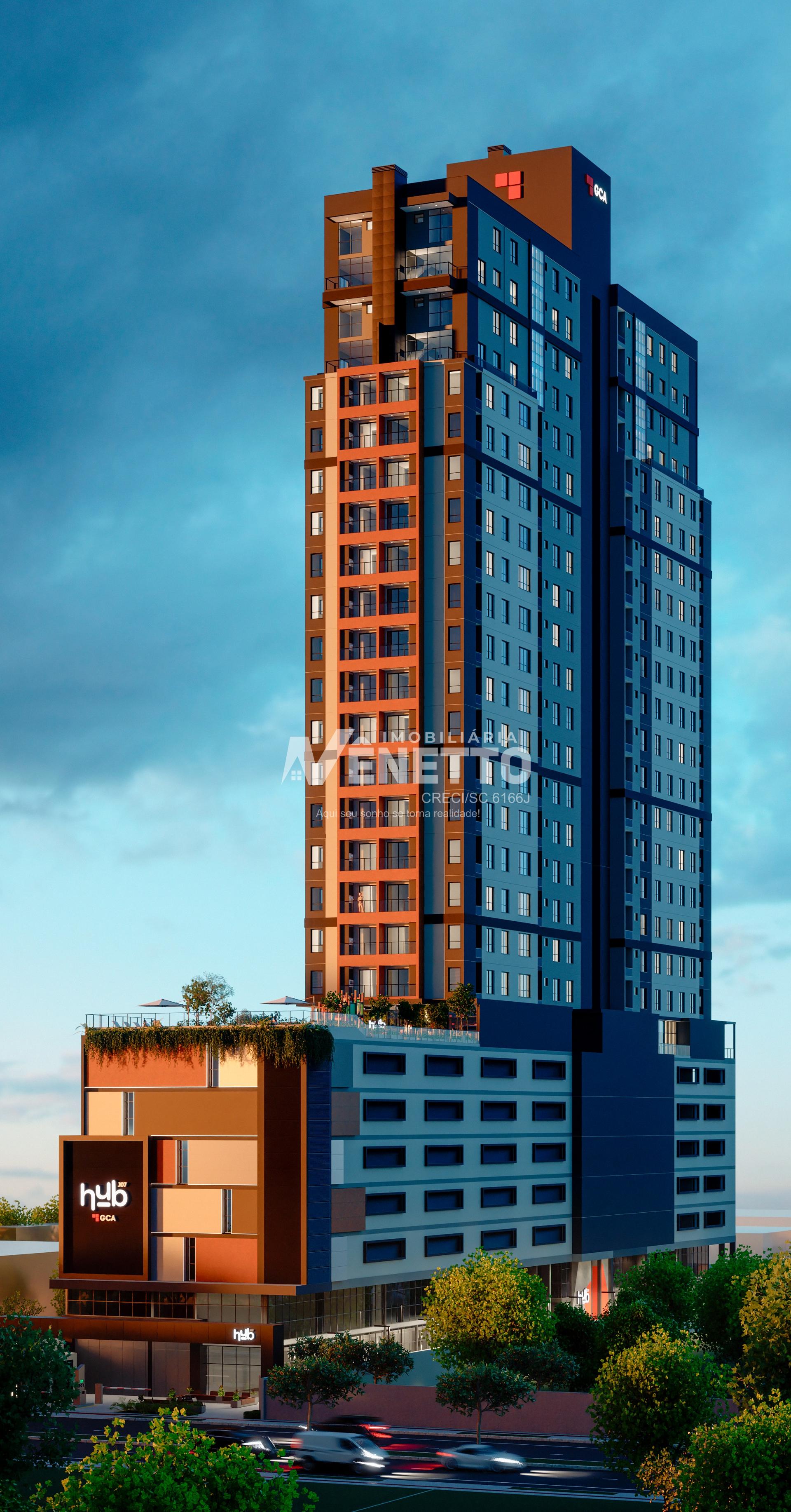 Apartamento na planta à venda no centro de Chapecó em edifício moderno